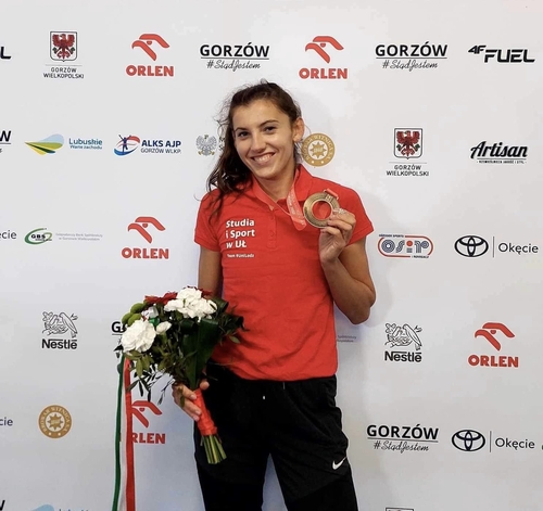 Agnieszka Bednarek with the bronze medal of the Polish Championships in the triple jump